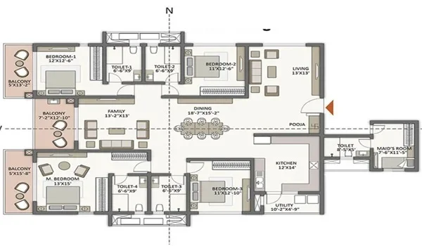 Featured Image of Sobha Wisteria 4 BHK Floor Plan